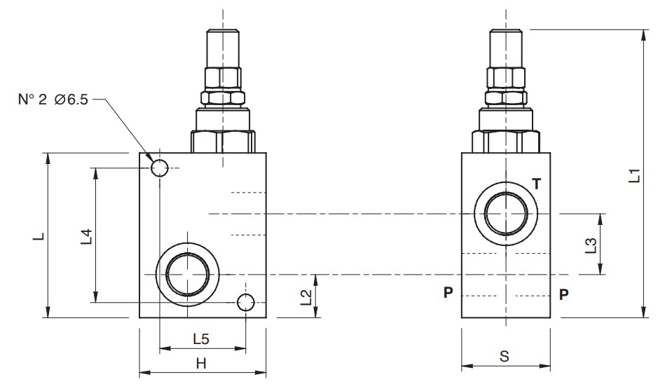 Hydraulic Relief Valve, VMP 3/8’’ FF SPEC. P